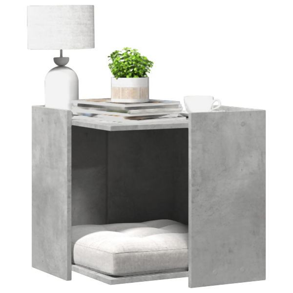 vidaXL Katzenklo Betongrau 53x53x51 cm Holzwerkstoff, 857754