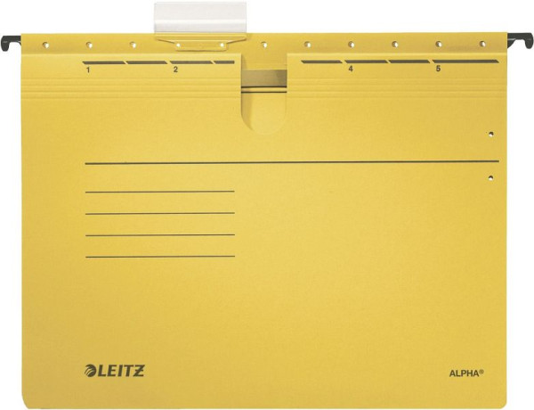 LEITZ 1984 Hängehefter ALPHA®, kfm. Heftung, Pendarec-Karton, 5 Stück, gelb, 1984-30-15