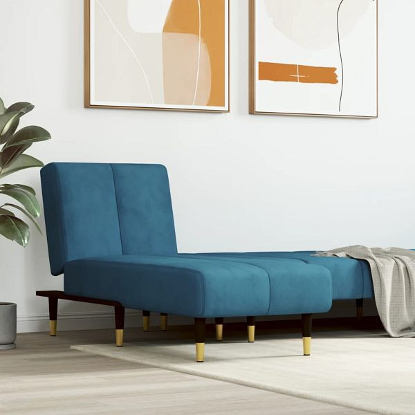 vidaXL Chaiselongue Blau Samt, Füllung: Schaumstoff, 352792