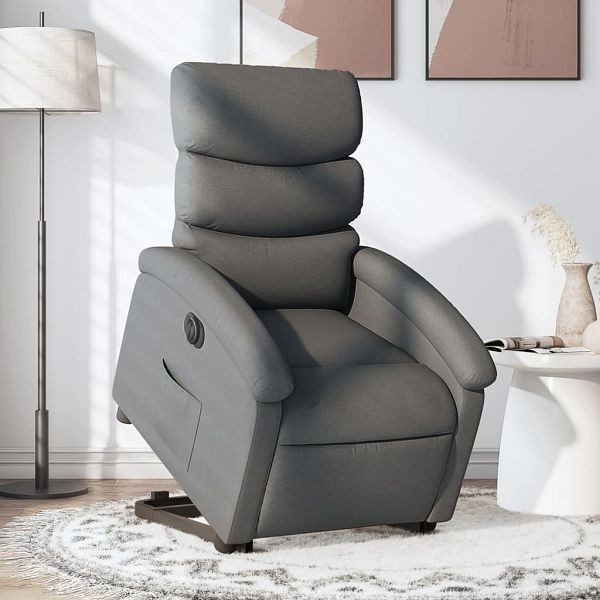 vidaXL Relaxsessel mit Aufstehhilfe Elektrisch Dunkelgrau Stoff, 3204003