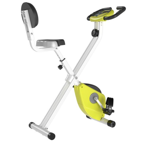 HOMCOM Heimtrainer Fahrradtrainer mit 8 stufig einstellbarem Magnetwiderstand Gelb+Weiß 43 x 97 x 109 cm, A90-192YL