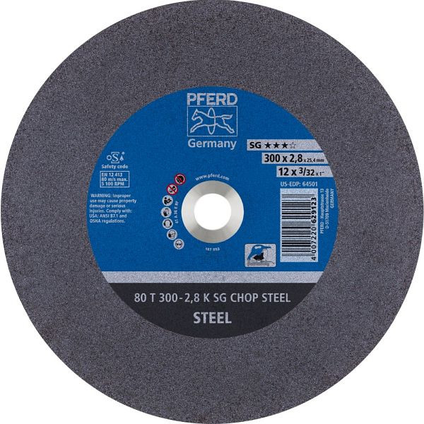 Pferd Trennscheibe CHOPSAW 80 T 300-2,8 K SG CHOP STEEL/25,4, VE: 20 Stück, 66323070