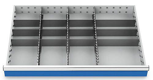 Bedrunka+Hirth Schubladeneinsätze T736 R 36-24, für Blendenhöhe 100/125 mm, 4 x MF 600 mm, 16 x TW 150 mm, 4 x TW 300 mm, 171BLH100