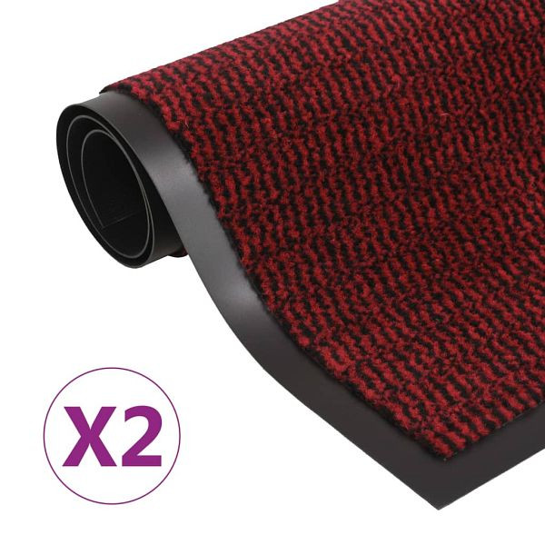 vidaXL Schmutzfangmatten 2 Stück Rechteckig Getuftet 120x180cm Rot, 3051619