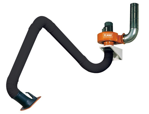 ELMAG Abluftset mit Absaugarm 4m in Rohrausführung, Länge: 4m, Ø 150 mm (ohne Filter) Ventilator 2.000 m³/h 0, 75 kW 3x400 V (Type 79 504 201), 57531