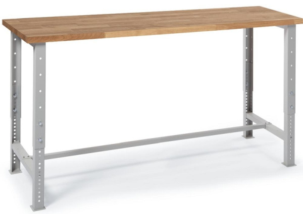 Deskin Werkbank DS PROFI SYSTEM, höheneinstellbar, Lichtgrau RAL 7035, 1500 x 700 x 710-1060 mm, 284550