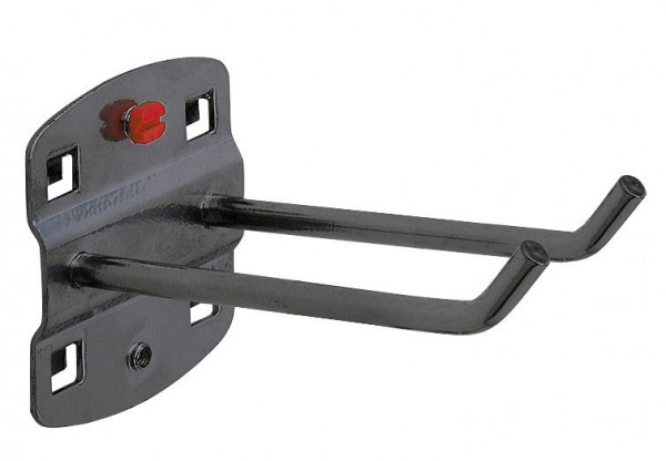 Kappes RasterPlan Doppelter Werkzeughalter, L 75 mm, mit schrägem Hakenende, Ø 6 mm anthrazitgrau, 4040.00.3608