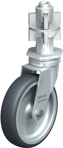 Blickle LRA-TPA 100G-E07 Apparate-Lenkrolle mit Expander, Thermoplastisches Gummi-Elastomer, Grau, 611640