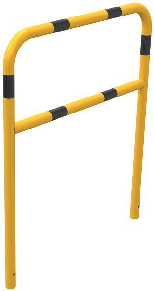 Schake Rohrbügel aus Stahlrohr gelb / schwarz mit Querholm zum Einbetonieren, Gesamtbreite: 1000 mm, Gesamthöhe: 1200 mm, Stahlrohr Ø 48 mm, 448_22BG