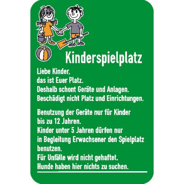 Stein HGS Hinweisschild, Kinderspielplatz Liebe Kinder, 52.5470