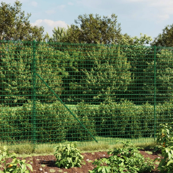 vidaXL Maschendrahtzaun mit Bodenflansch Grün 2x25 m, 154158
