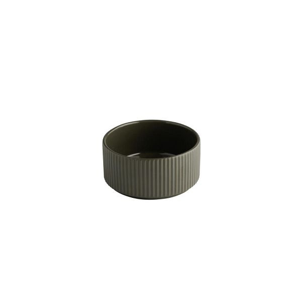 APS Schale THE GRID - Porzellan, Ø 12,5 cm, 350 ml, Farbe mud (braun), stapelbar, 19069
