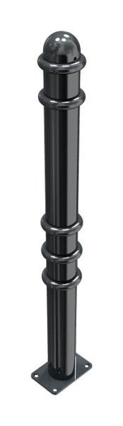 Schake Absperr-Stilpfosten Serie 479B Ø 76 mm, ortsfest, für Dübel Befestigung mit Bodenplatte 100 x 150 mm, ohne Verschluss, ohne Öse, 479PB