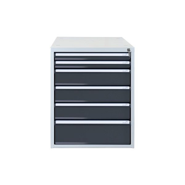 ADB Schubladenbox mit sechs Schubladen, Außenmaße des Korpus: HxBxT: 650mm x 535mm x 700mm, Korpus: Anthrazitgrau, 51526