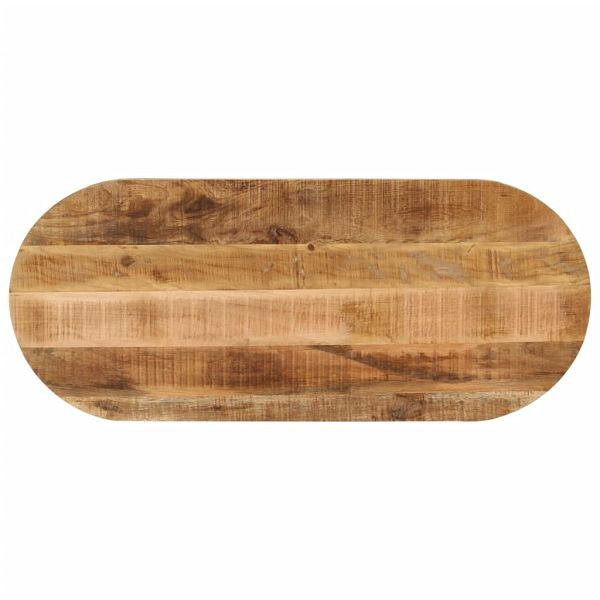 vidaXL Tischplatte 110x50x3,8 cm Oval Raues Massives Mangoholz, 370117