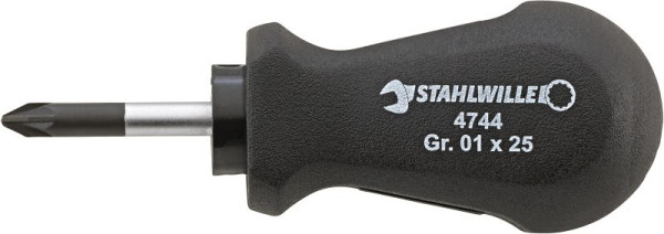 STAHLWILLE Kreuzschlitzschraubendreher DRALL Nr.4744 PZ Größe 1 Klingen-Länge 25 mm, 47441001
