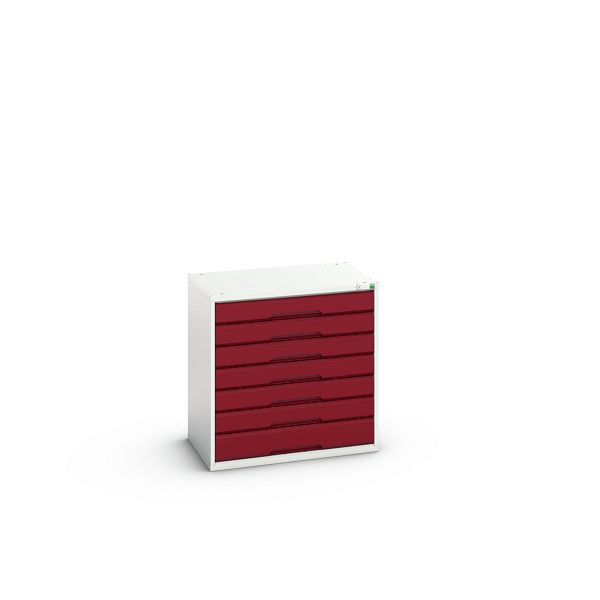 bott verso Schubladenschrank, mit 7 Schubladen, BxTxH: 800 x 550 x 800 mm, Lichtgrau / Purpurrot, 16925115.24