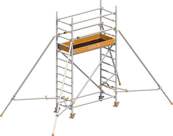 Layher Gerüst Uni Leicht P2 mit Uni Telegeländer und Gerüststützen, Max. Plattformhöhe: 2,10 m, 1413222