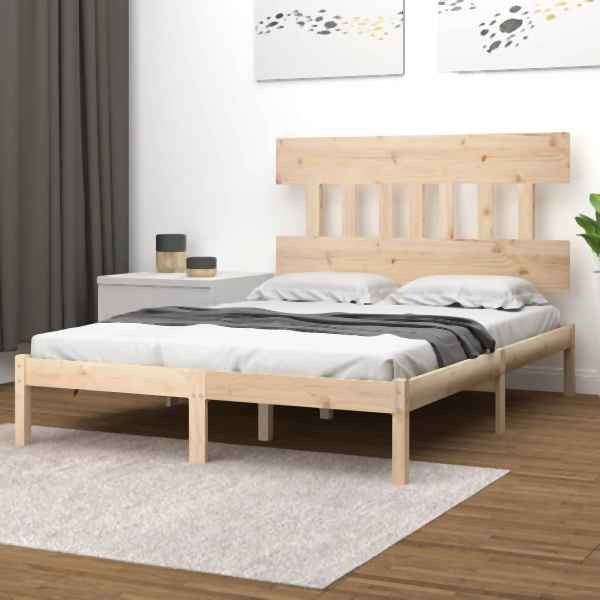 vidaXL Massivholzbett 140x190 cm, 3104718, 8720287034681
