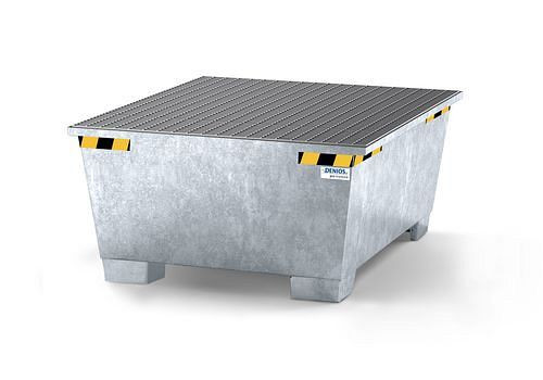 DENIOS Auffangwanne pro-line für 1 IBC, verzinkt, Gitterrost, 273882