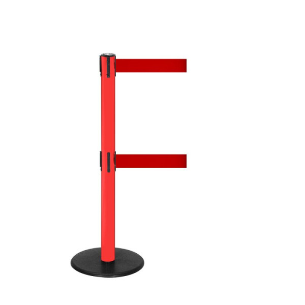 Stein HGS Personenleitsystem -P-Line Duo-, rot, rot, mit magnetischem Gurtendstück, Gurtlänge: 2 x 2,3 m, 14149-0204