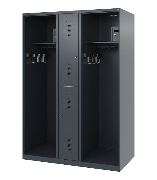 C+P Feuerwehrspind Evolo, Modell MAXI, 2 Abteile, H1850B1300T600 mm, Anthrazit, 0496315-030 S10001