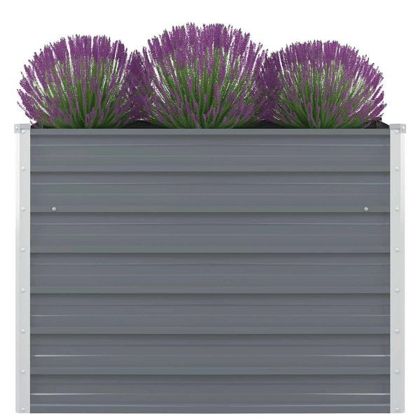 vidaXL Hochbeet 100 x 100 x 77 cm verzinkter Stahl Grau, 42407