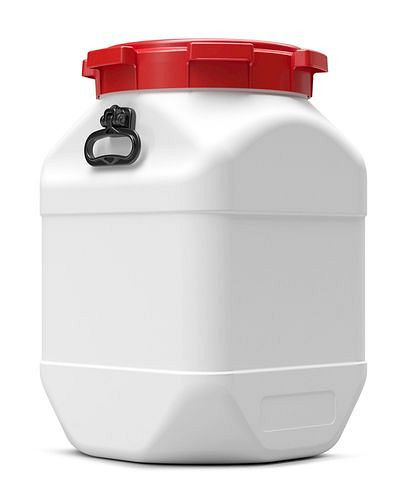 DENIOS Weithalsfass aus Polyethylen (PE), quadratisch, 66 Liter, 265663