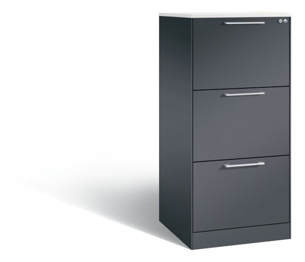 C+P Hängeregistraturschrank Asisto, H1310xB562xT600mm, Farbe: Schwarzgrau, Bügelgriff, 146224-301 S10090
