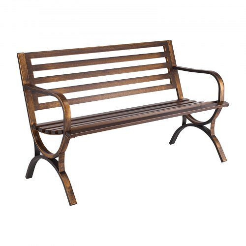 VEVOR Gartenbank 127 cm, 250 kg Tragkraft, Lattenmuster & Armlehnen, Metallrahmen Antikbronze für Park, Balkon, Hof, Terrasse, GYZYJSGTSHTFQYLDG001V0