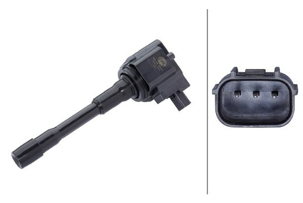 HELLA Zündspule, 14V, 3-polig, Kerzenschachtzündspule, geschraubt, 5DA 358 168-071