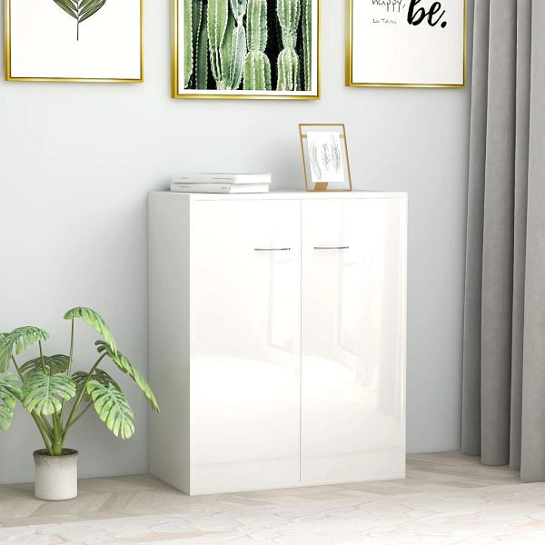 vidaXL Sideboard Hochglanz-Weiß 60x30x75 cm Holzwerkstoff, 800735