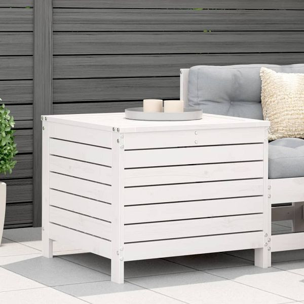 vidaXL Gartenhocker Weiß 62x63,5x53,5 cm Massivholz Kiefer, 844904