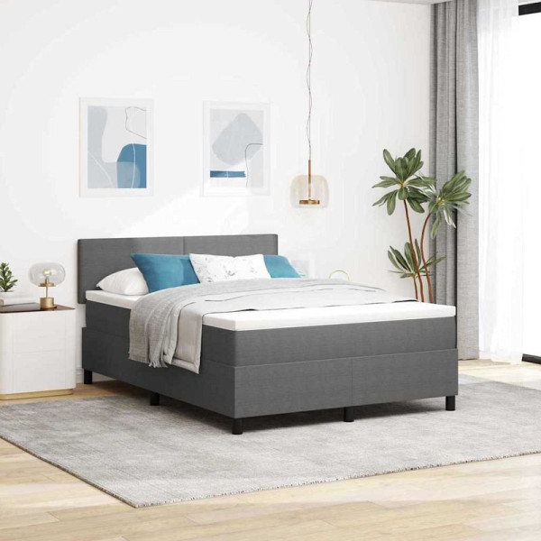 vidaXL Boxspringbett Hellgrau und Weiß 193 x 144 x 88 cm Cordstoff, 3337511