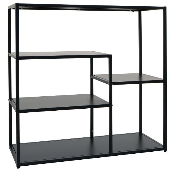 Mendler Regal HWC-P98, Wohnregal Standregal Ablageregal, Industrial Metall 80x80x30cm, schwarz, 120599