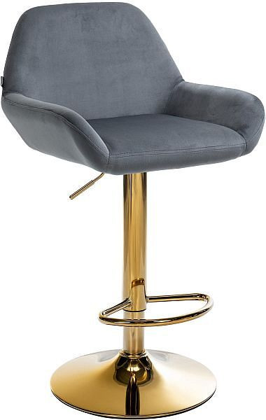 CLP Barhocker Braga Gold Samt, dunkelgrau, 325102, 4255716337360