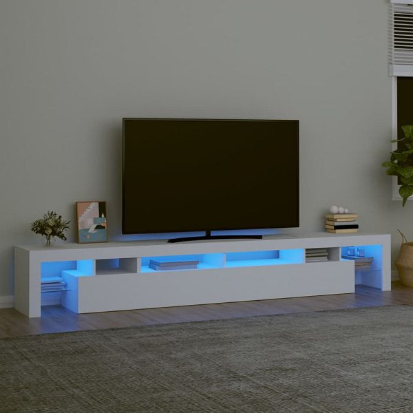vidaXL TV-Schrank mit LED-Leuchten Weiß 260x36,5x40 cm, 3152778