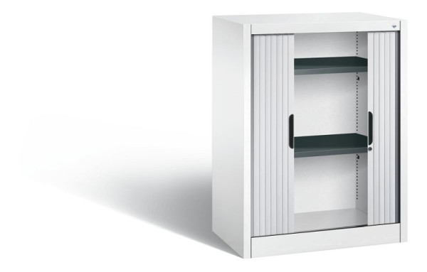 C+P Sideboard mit Rollladen Omnispace, H1030xB800xT420mm, Farbe: Verkehrsweiß / Weißaluminium, Griffmulde, 2 OH, 3241-00 S10157