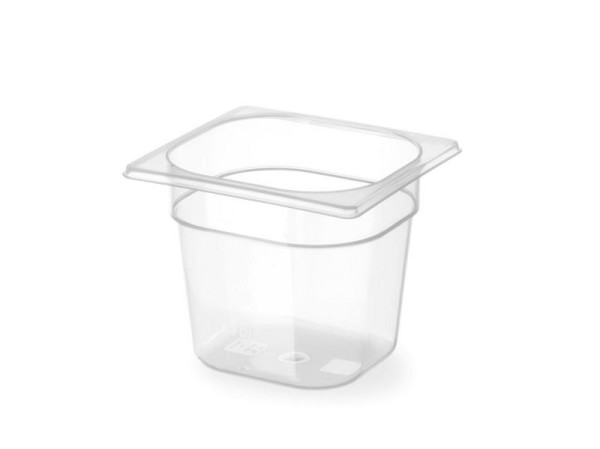 Hendi GN Behälter 1/6, 2,4 L, PP (Polypropylen), LxBxH: 176x162x150 mm, Transparent, 880418