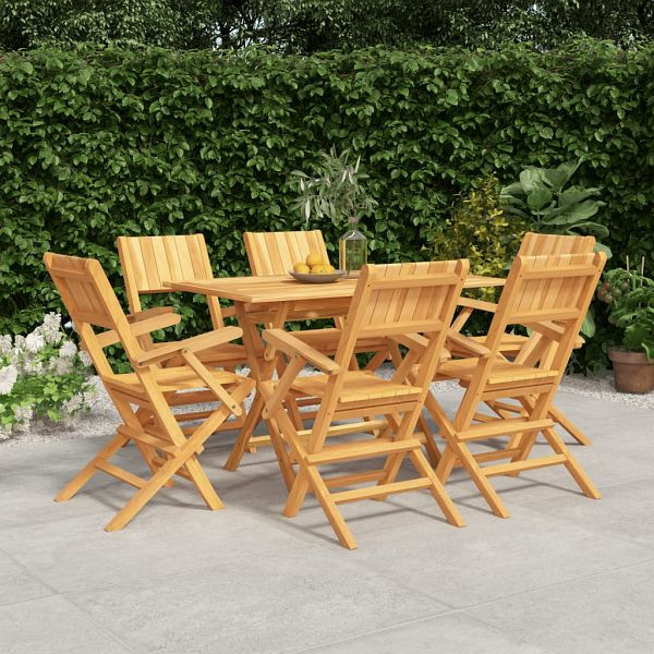 vidaXL 7-teilig Garten-Essgruppe Massivholz Teak, 3155010