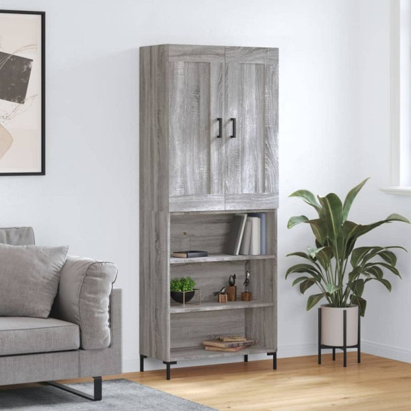 vidaXL Highboard Grau Sonoma 69,5x34x180 cm Holzwerkstoff, 3200071