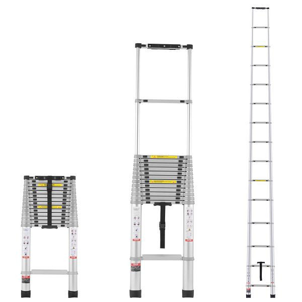 VEVOR Teleskopleiter Stehleiter Klappleiter Ausziehleiter, 190kg 6,2m, SSLTQLHJK20391AG9V0