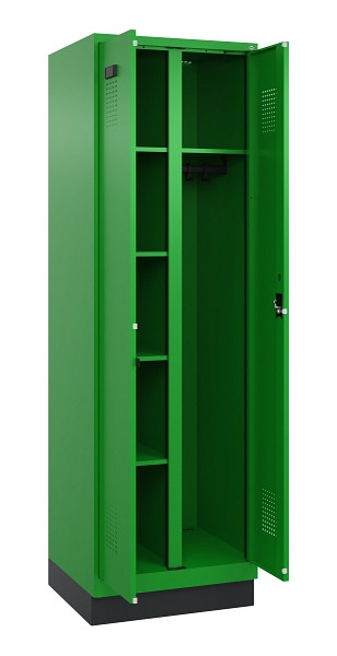 C+P Wäsche-/Garderobenspind Evolo PLUS, mit Sockel, 2 Abteile, 1950x600x500mm, 6, Zylinderschloss, 049620-20 S10053