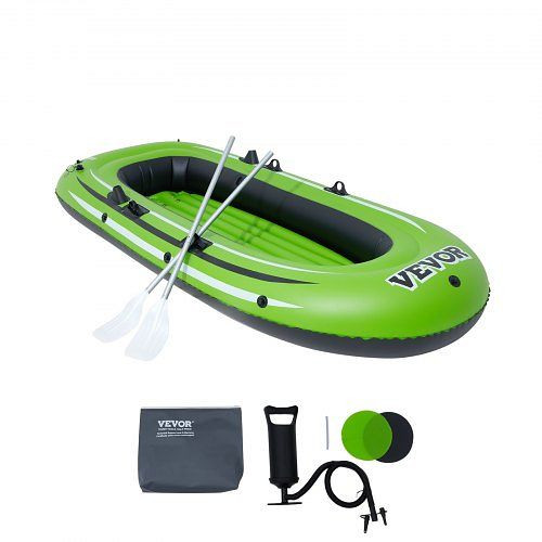VEVOR Schlauchboot Aufblasbares Fischerboot für 3 Personen, 45,6-Zoll-Aluminiumruder, 2 Sitze, 340 kg Kapazität, YCK3RK000000H5X92V0