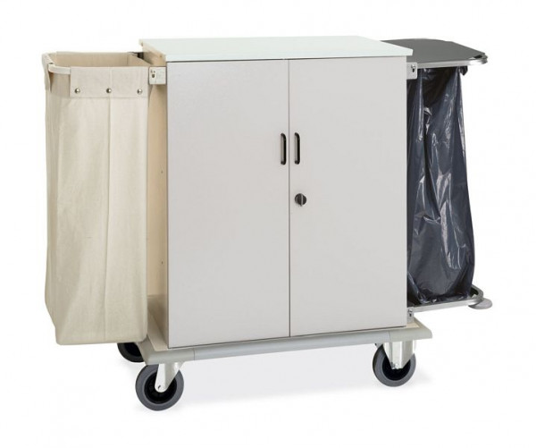 ETERNASOLID Wäscheschrankwagen CABINET mit Türen + Leinensack und Müllsackhalter, ES2026S
