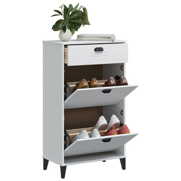 vidaXL Schuhschrank VIKEN Weiß Holzwerkstoff, Material: Holzwerkstoff, Kunststoff, 374926