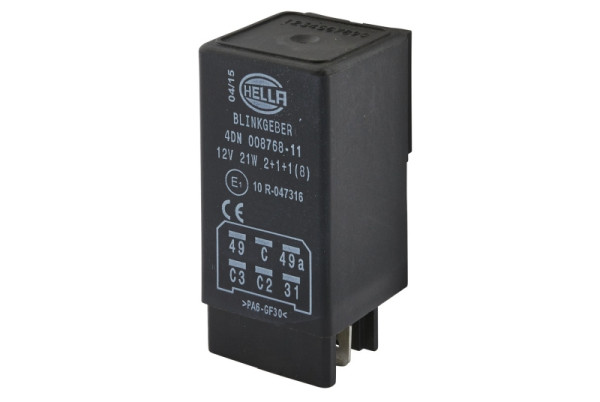 HELLA Blinkgeber, 12V, 6-polig, mit Halter, 4DN 008 768-117