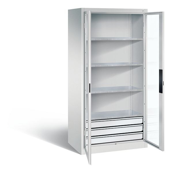 C+P Werkzeugschrank Acurado, H1950xB930xT600mm, Farbe: Lichtgrau, Muldengriff, 8922-553 S10016