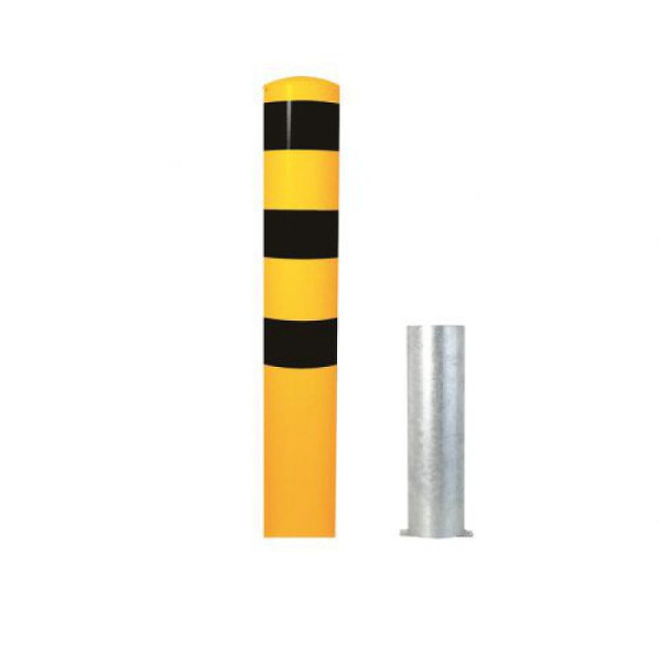 Stein HGS Stahlrohrpoller/Rammschutzpoller -Bollard-, 2000 mm, ohne Farbe, 2 Ösen (180°), 40192h-201
