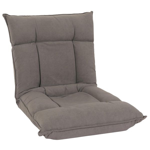 Mendler Bodensessel HWC-N44, Relaxsessel Bodenkissen Bodensofa Klappsessel 6 Relaxpositionen, stabiles Gestell Samt, dunkelgrau, 106913